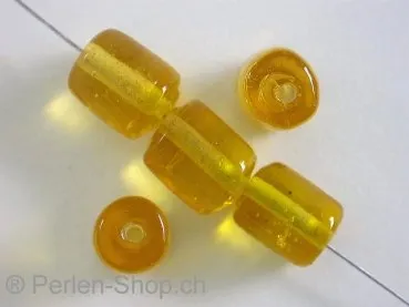 Cylinder, yellow, ±7x9mm, 10 pc.