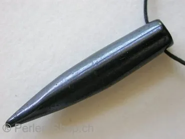 Knochenanhänger Horn, schwarz, 41x7mm, 1 Stk.