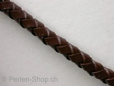 L Cord plaited (Bolo) from coil, brown, ±6mm, 10cm