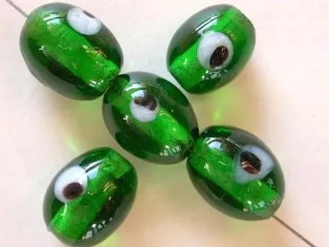 Cylinder Eye, grün, 9x12mm, 10 Stk.