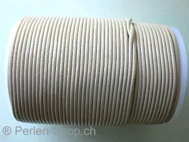 Leather Cord from coil, beige, 2mm, 1 meter