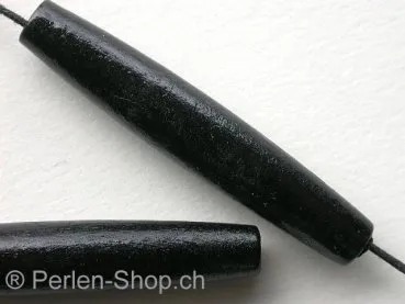 Holzperlen oval, schwarz, ±50mm, 1 Stk.