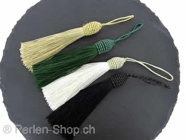 Silk Tassels, Color: green, Size: ±9/14cm, Qty:1 pc.