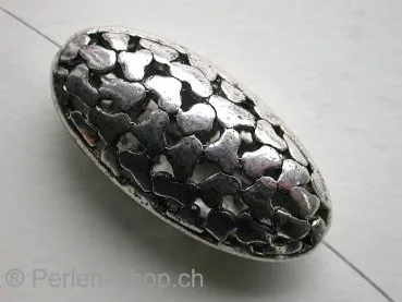 Metallperle oval, ±41x20x13mm, 1 Stk.