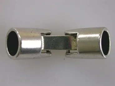 Verschluss für ± 8mm band, antik silber farbig, ±33x10mm, 1 Stk.