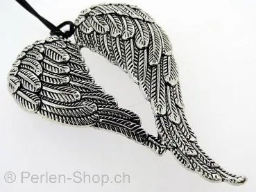Wing, ±69x47mm, antik silver color, 1pc.