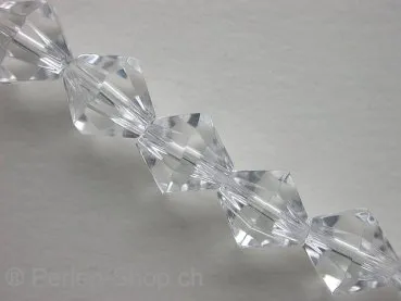 Bicone, Facette-Geschliffen Glasperlen, kristall, 8mm, ±42 Stk.