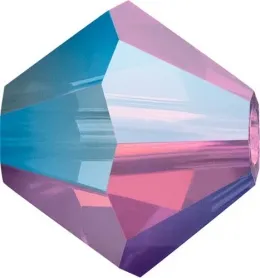 Preciosa Bicon, Color: Amethyst Opal 21110, 2xAB, Size: 4mm, Qty: ±100 pc.