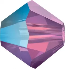 Preciosa Bicone, Farbe: Amethyst Opal AB, Grösse: 4mm, Menge: ±100 Stk.