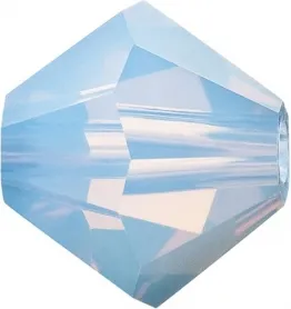 Preciosa Bicone, Couleur: Light Sapphire Opal, Taille: 4mm, Quantite: ±100 pcs.