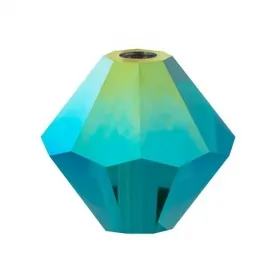 Preciosa Bicone, Couleur: Emerald 50730, 2xAB, Taille: 4mm, Quantite: ±100 pcs.