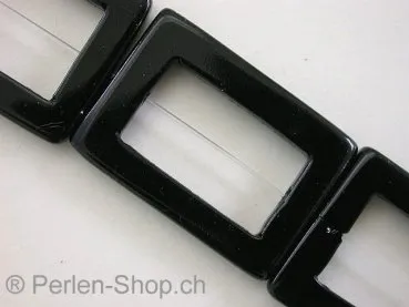 Achat, Halbedelstein, rectangle, schwarz, ±35x25mm, 2 Stk.
