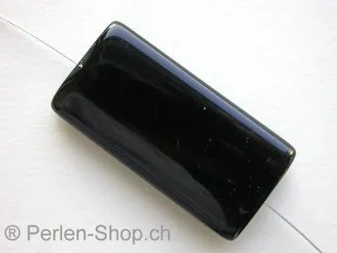 Achat, Halbedelstein, rectangle, schwarz, ±41x21mm, 1 Stk.