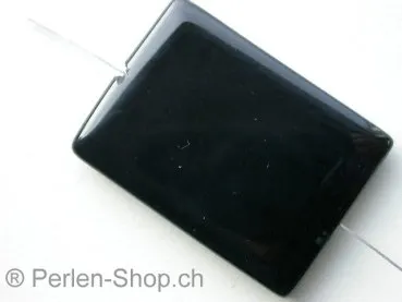 Achat, Halbedelstein, rectangle, schwarz, ±41x30mm, 1 Stk.