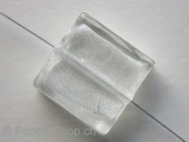 Silver Foil Square, crystal, ±20mm, 2 pc.