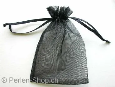 Geschenktaschen seide (Organzabeutel), schwarz, ±9x12cm, 1 Stk.