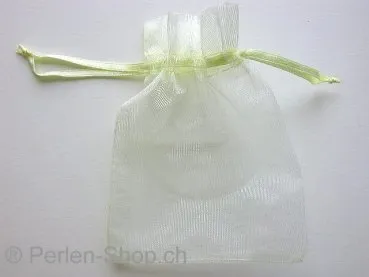 Gift bag (Organza), silk, yellow, ±9x12cm, 1 pc.