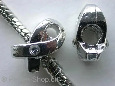 Troll-Beads Style, metal fish mit 2 rhinestone, ±16x10mm, 1 pc.