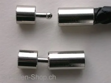 Plug Clasp, ±22x8mm, platinum color, 1 pc.