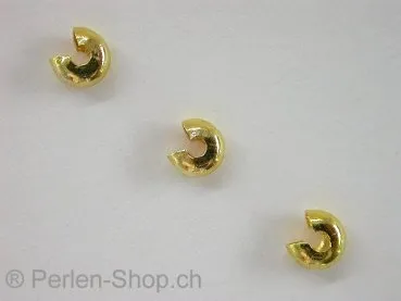Crimp Bead Cover, 4mm, gold colored,10 pc.