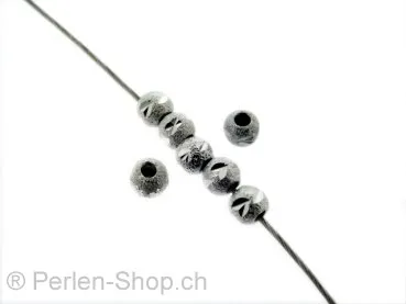 Bead Round, Color: Silver 925, Size: ±4mm, Qty: 2 pc.