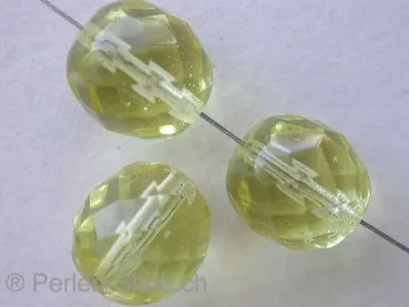 Facette-Geschliffen Glasperlen, gelb, 12mm, 10 Stk.