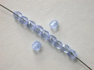 Facette-Geschliffen Glasperlen, blau, 3mm, 100 Stk.