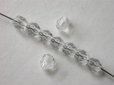 Facette-Geschliffen Glasperlen, kristall, 4mm, 100 Stk.