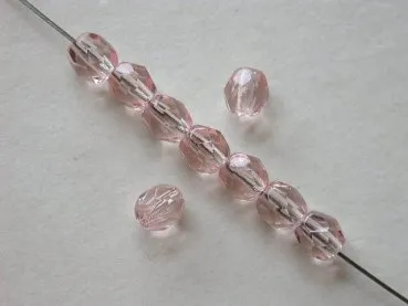 Facette-Geschliffen Glasperlen rosa, 4mm, 100 Stk.