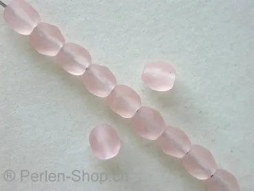 Facet-Polished Glassbeads, salmon frosted, 4mm, 100 pc.
