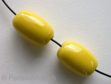 Ceramic Beads, cylinder, ±23x14mm, yellow, 1 pc.