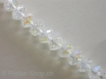 Briolette Perlen, kristall ab, 10x14mm,6 Stk.