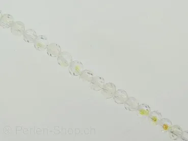 Facet-Polished Glassbeads, crystal ab, 3mm, 50 pc.