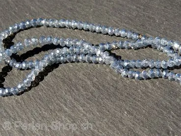 Briolette Perlen, Farbe: blau irisierend, Grösse: ±2x3mm, Menge: 50 Stk.