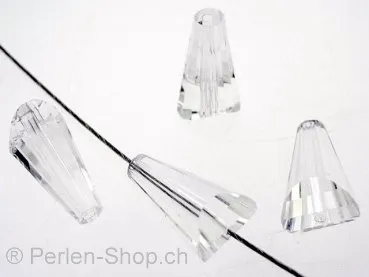 Glasperlen geschliffen, ±18x10mm, kristall, 1 Stk.