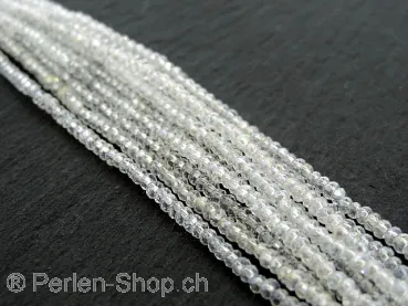 Briolette Perlen, Farbe: kristall AB, Grösse: ±1.5x2mm, Menge: 50 Stk.