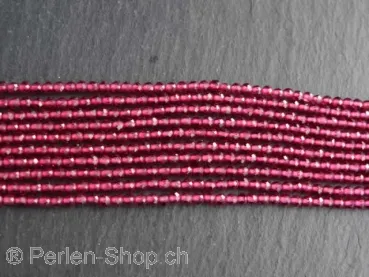 Facet-Polished glassbeads, Color: pink, Size: ±2mm, Qty: 1 string ±185 pc.