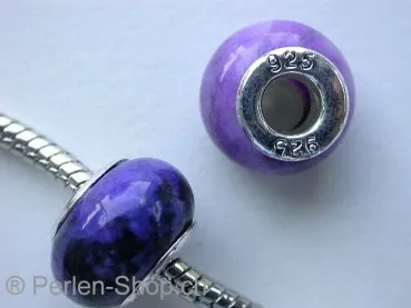Troll-Beads Style Crazy Agate, purple, ±9x14mm, 1 pc.