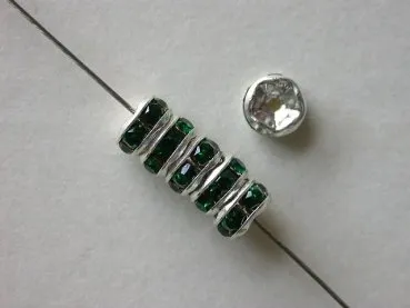 Heishi Strassrondelle, emerald, 5mm, 4 Stk.