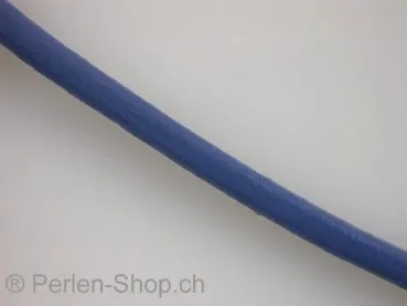 Leather Cord from coil, blue, ±5mm, 10cm