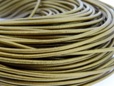 Leather Cord from coil, Color: gold, Size: ±2mm, Qty: 1 meter