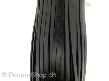 Leather Cord from coil, Color: black, Size: ±5x2mm, Qty: 10cm