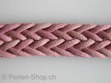 Wax cord, rose, ±16mm, 10 cm