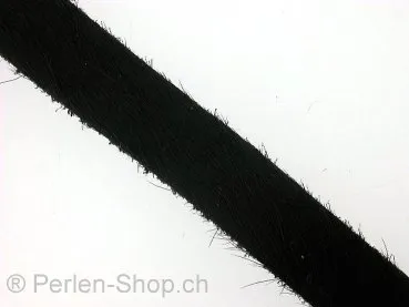 Leather Cord from coil, black, ±12.5x2mm, 10cm