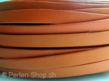fils de cuir, Couleur: orange, Taille: ±10x2mm, Quantite: 10cm