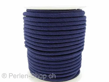 Ruban de coton, Couleur: blue, Taille: ±3mm, Quantite: 1 Meter