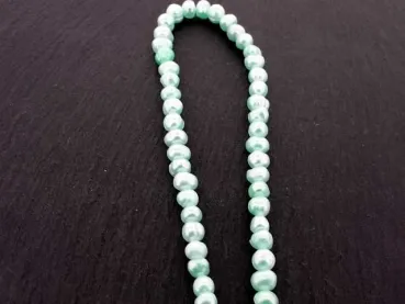 perles d'eau douce, Couleur: blanc, Taille: ±4mm, Quantite: chaîne ±36cm, (±71 piece)