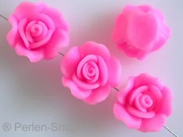 Rose, Kunststoff, pink, ±17x10, 1 Stk.