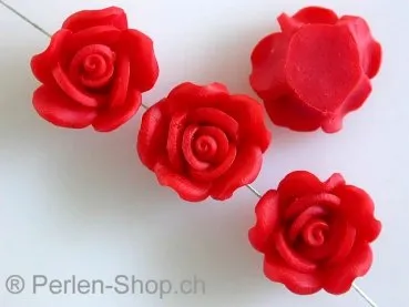 Rose, Kunststoff, rot, ±17x10, 1 Stk.