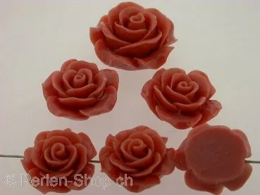 Rose, kunststoffmischung, rosa, ±23x9mm, 1 Stk.